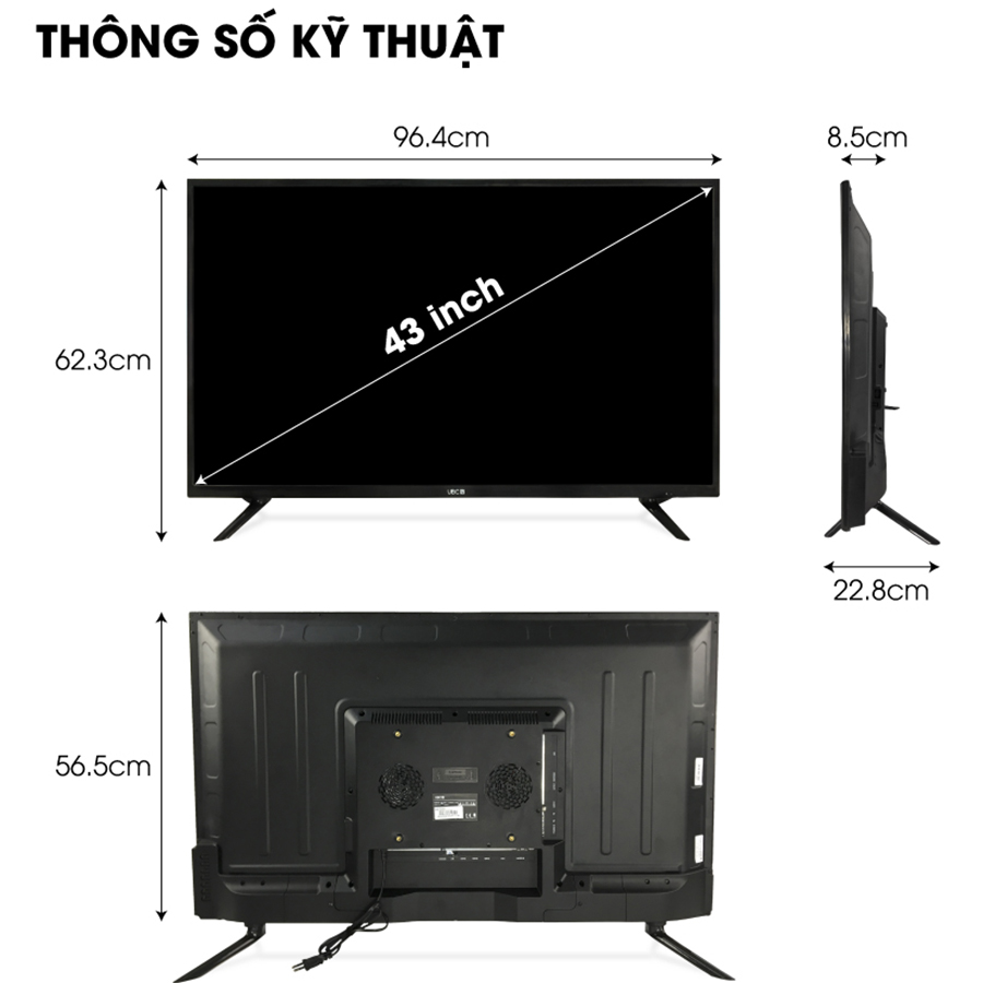 Smart Tivi FULL HD 43 Inch Android 8.0 UBC UB43S600, phần mềm VN-karaoke online miễn phí, tính năng bảo vệ trẻ em (mới) - Hàng Chính Hãng