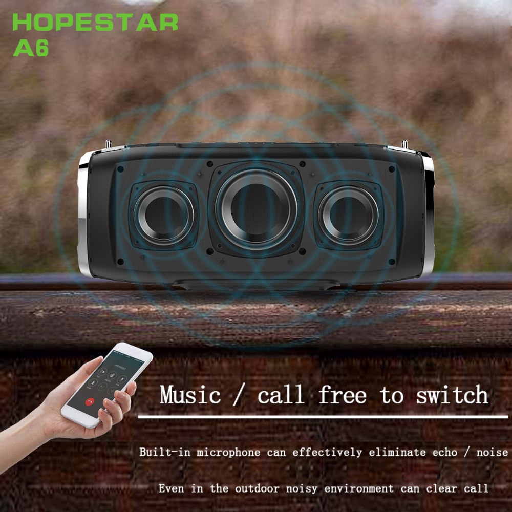 Loa bluetooth di động Hopestar A6 Party - Loa siêu bass, màng rung cộng hưởng - Công suất 40W, chống nước chuẩn IPX6 - Tính năng TWS (True Wireless Stereo) - Đầy đủ kết nối Bluetooth, AUX, USB - Đèn led sống động - Giao màu ngẫu nhiên - Hàng nhập khẩu