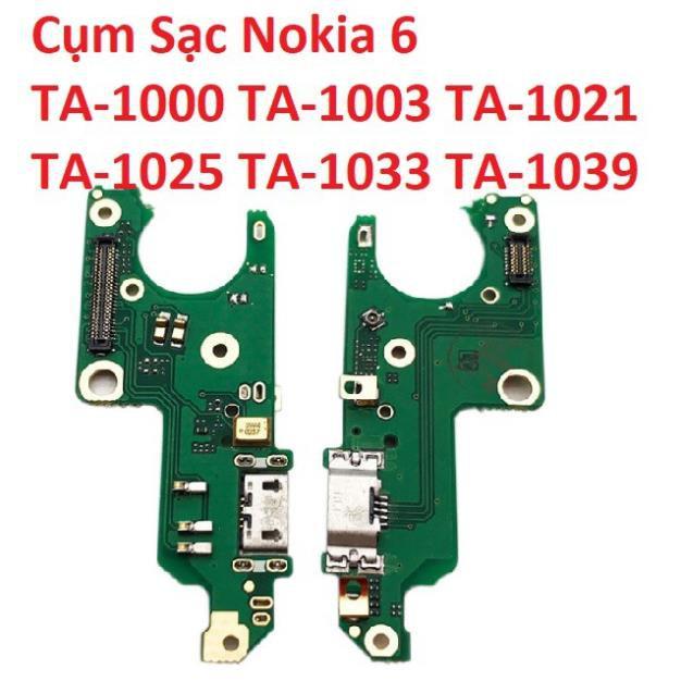 Cụm Chân Sạc Cho Nokia 6 TA-1000 TA-1003 TA-1021 TA-1025 TA-1033 TA-1039 Charger Port USB Main Borad Mạch Sạc Linh Kiện Thay Thế