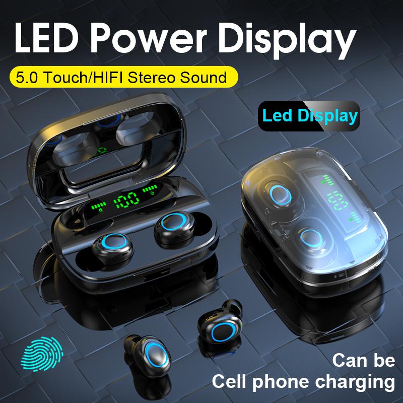 S11 TWS LED Bluetooth Tai Nghe Nhét Tai Không Dây Cảm Ứng Điều Khiển Tai Nghe Nhét Tai 3500MAh Thể Thao Chống Thấm Nước Tai Nghe 8D Âm Thanh Stereo Tai Nghe