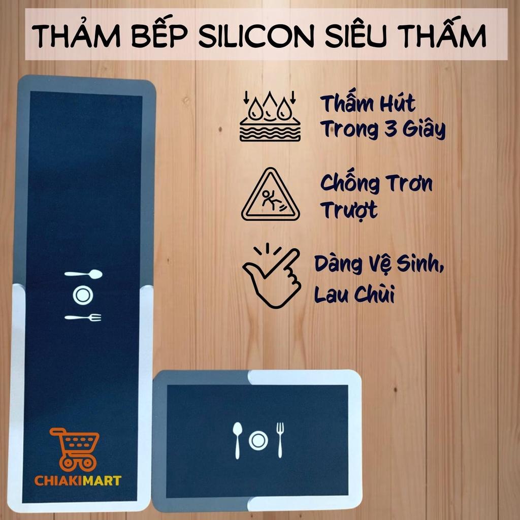 Bộ thảm lau chân Silicon siêu thấm, chống trơn trượt, màu sắc, họa tiết sang trọng