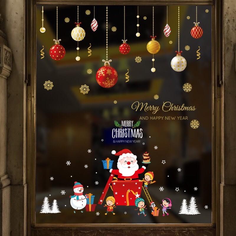 COMBO Decal trang trí noel - Rèm châu sắc nét phối Noel hộp quà