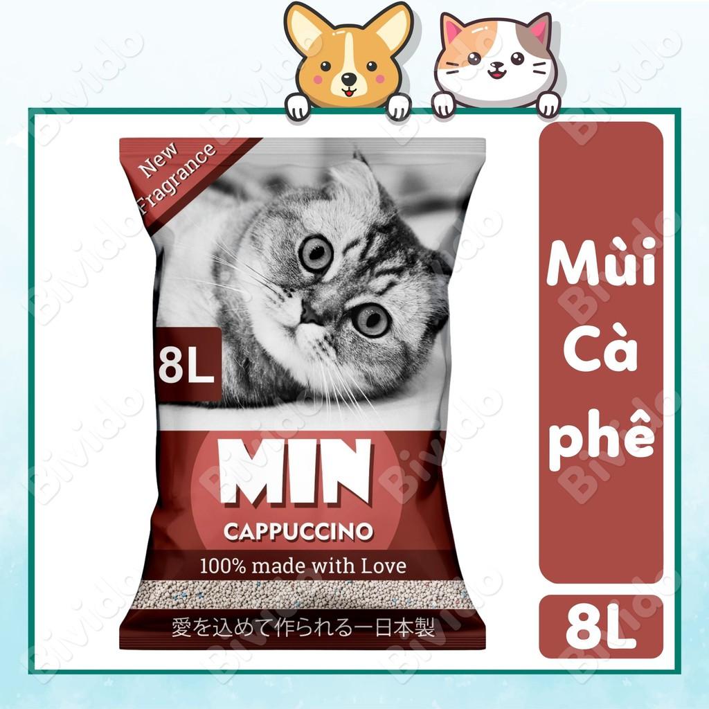 Cát mèo cát vệ sinh Min khử mùi, vón cục tốt bao 8L - Bivido