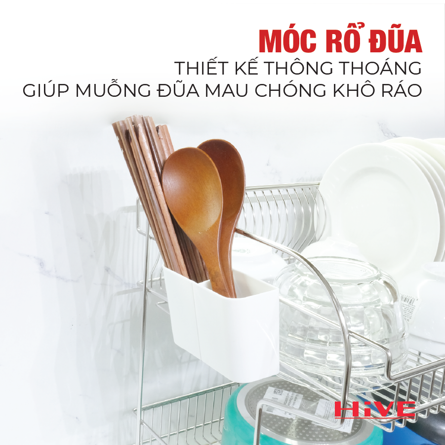 Kệ (giá) để chén bát HiVE DG Big 2 tầng inox 304
