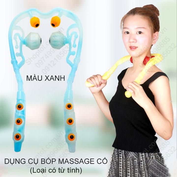 Dụng cụ bóp massage cổ bằng tay, loại có từ tính, vật liệu nhựa PP-TPR mềm, dẻo