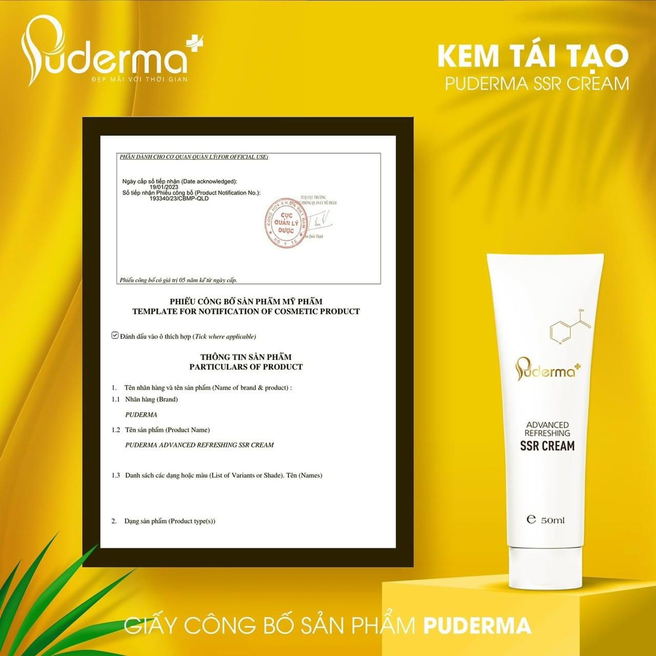 Kem Tái Tạo Phục Hồi Puderma: tái sinh phục hồi da do tổn thương, lăn kim, messo, vikim, tái tạo tế bào