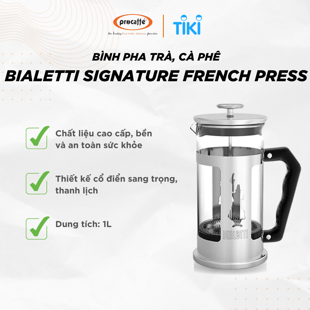 BÌNH PHA TRÀ, CÀ PHÊ BIALETTI SIGNATURE FRENCH PRESS