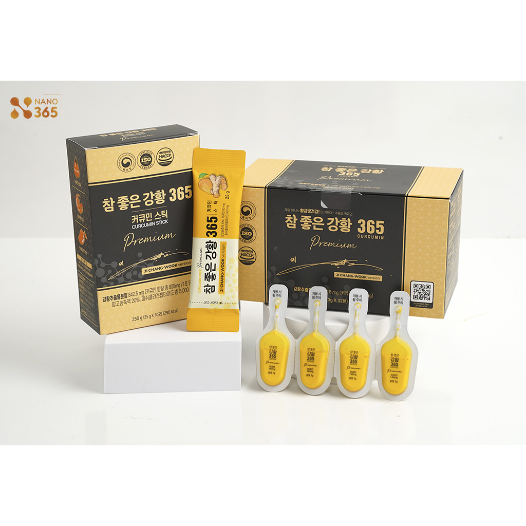 1 hộp tinh nghệ Nano 365 Premium 32 tuýp & 1 hộp thạch Nghệ Nano 365 Collagen Premium 30 thanh