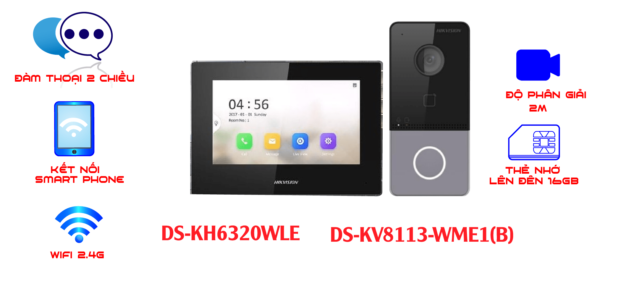 Chuông cửa có hình SH-KIS6603-LE, Camera 2MPixel, chống nước, PoE, màn hình 7inch 1024 × 600 pixel, PoE, kết nối từ xa