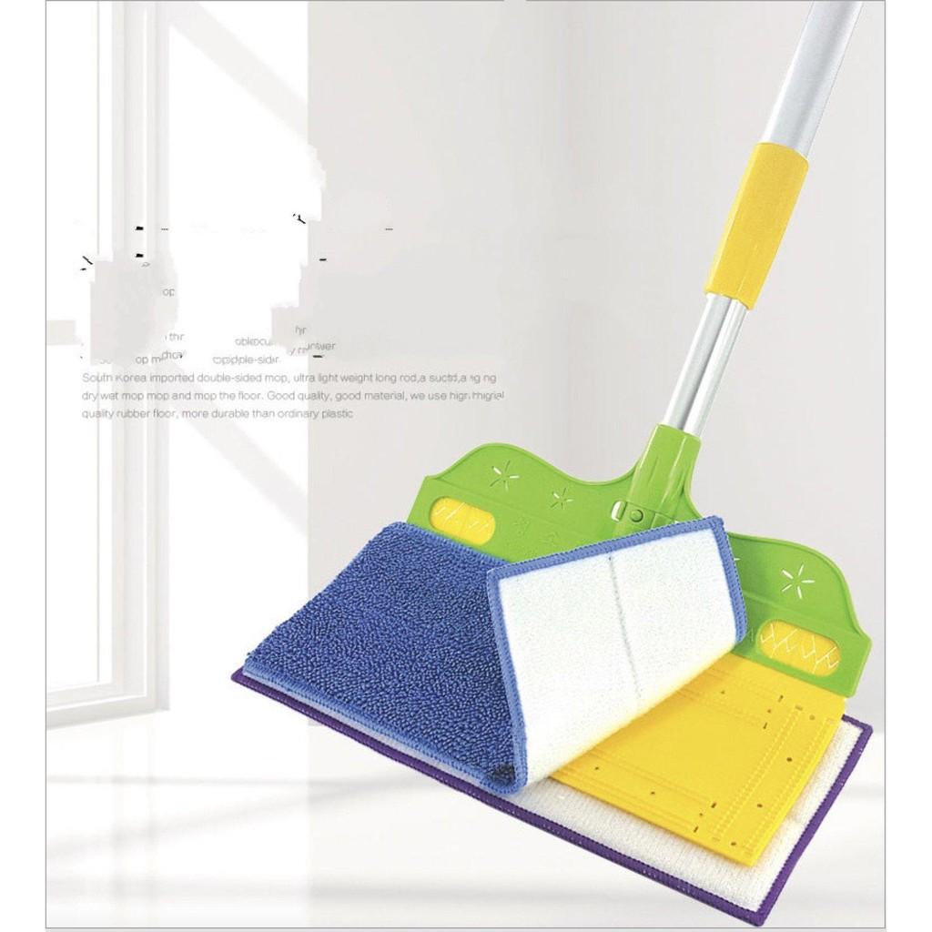 Cây lau nhà vệ sinh mọi bể mặt 2 mặt đa năng Korean double-sided mop - Home and Garden