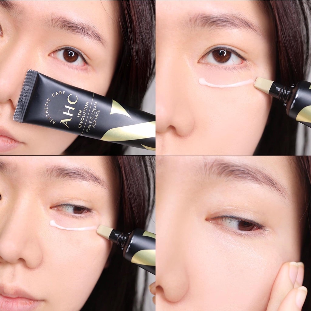 Kem Dưỡng Vùng Mắt AHC Ageless Real Eye Cream For Face mẫu mới 2021 Tặng kèm kẻ mắt nước Images