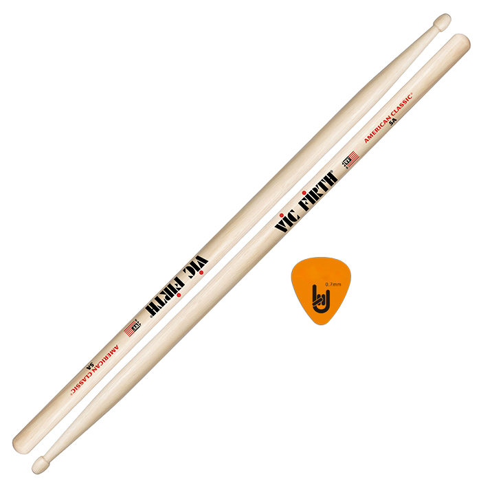 Dùi Trống Vic Firth 5A - American Classic Hickory Drumsticks - Kèm Móng Gảy DreamMaker