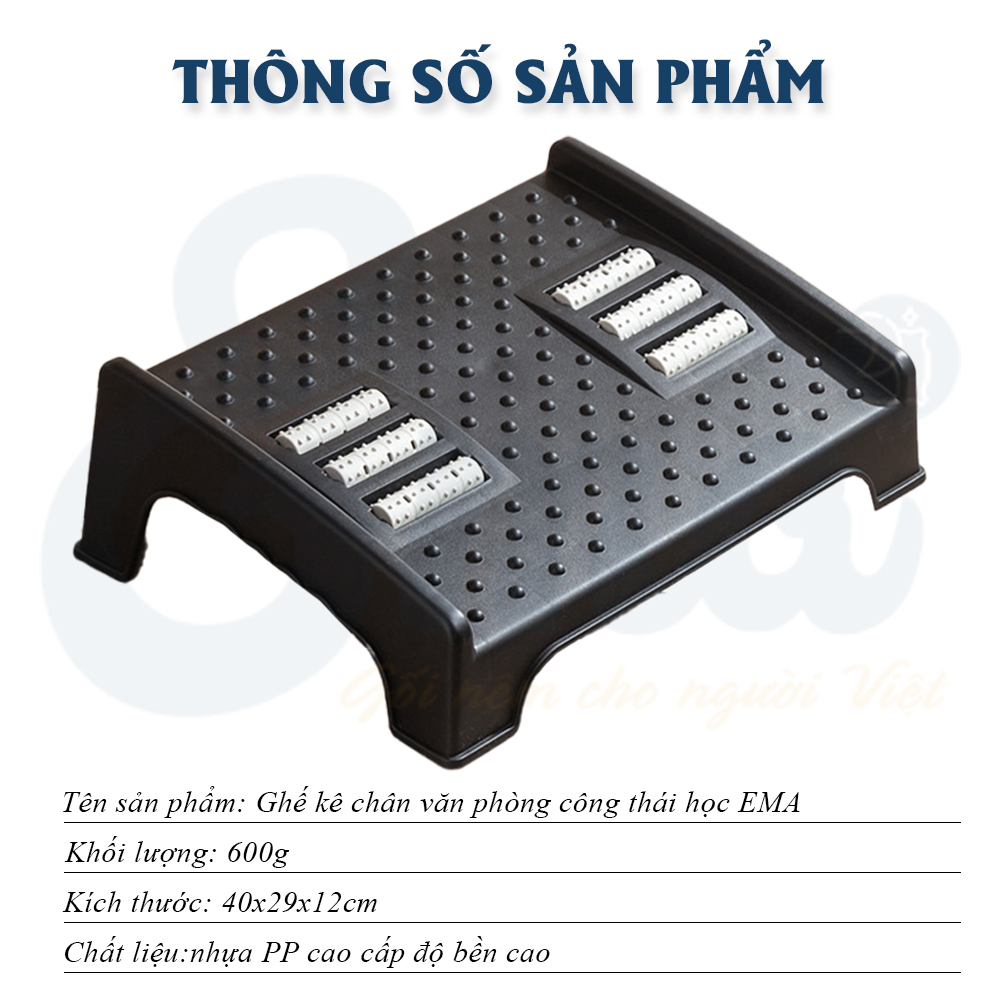 Ghế kê chân văn phòng công thái học Ergonomic Footrest - Thương hiệu EMA