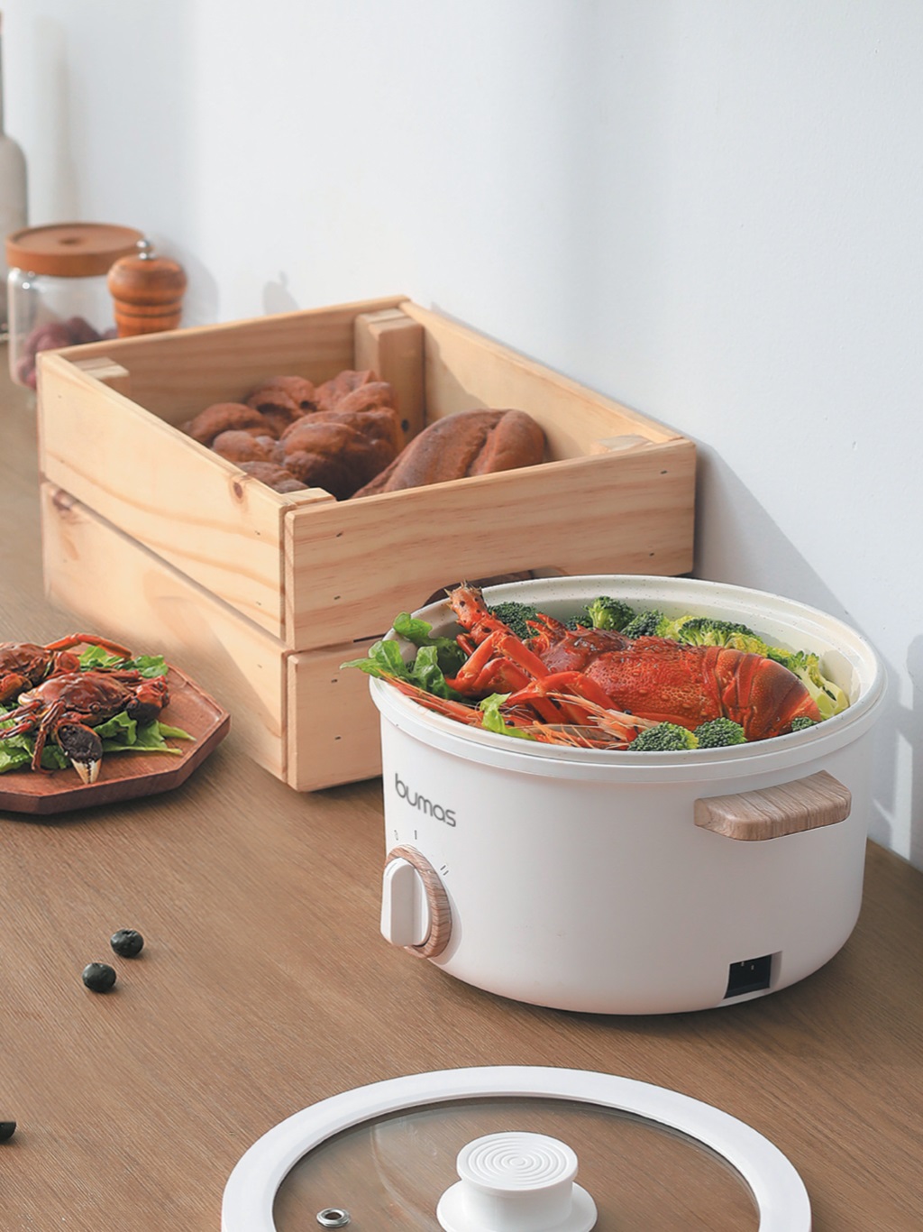 Nồi điện đa năng Sothing Bumas K02, dung tích 2,5L công suất 700w, chống dính, dùng nấu nướng chiên xào- Hàng chính hãng