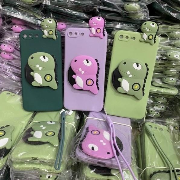 Ốp Điện Thoại Hoạ Tiết Hello Kitty/ Khủng Long Kèm Gương cho 7p/8p/X/Xs/11/ 11promax/12 /12 pro/ 12 promax 13 13Promax
