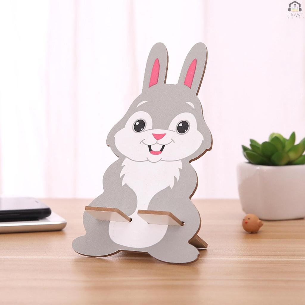 Giá đỡ điện thoại/máy tính bảng bằng gỗ hình chú thỏ dễ thương