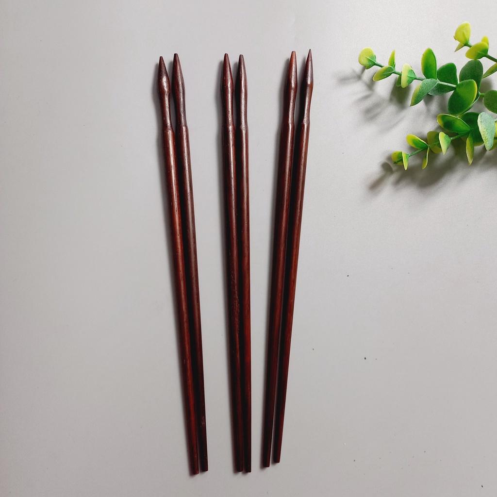 Đũa Gỗ Trắc Tự Nhiên 25cm Cán Mũi Nhọn, Đũa Ăn Cơm, Phụ Kiện Nhà Bếp, Chụp Ảnh Decor Siêu Đẹp