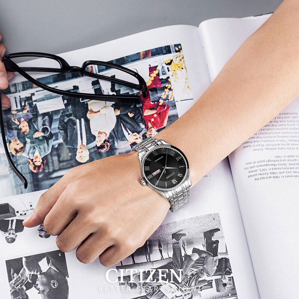 Đồng Hồ Nam Citizen Dây Thép Không Gỉ NH8360-80E - Mặt Đen