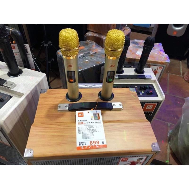 Loa karaoke di động JBZ 1203 hát karaoke cực hay, kèm 2 micro nhôm UHF không dây - Hàng Nhập Khẩu