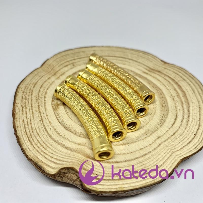 Ống xỏ trang trí bạc S925 khắc chữ