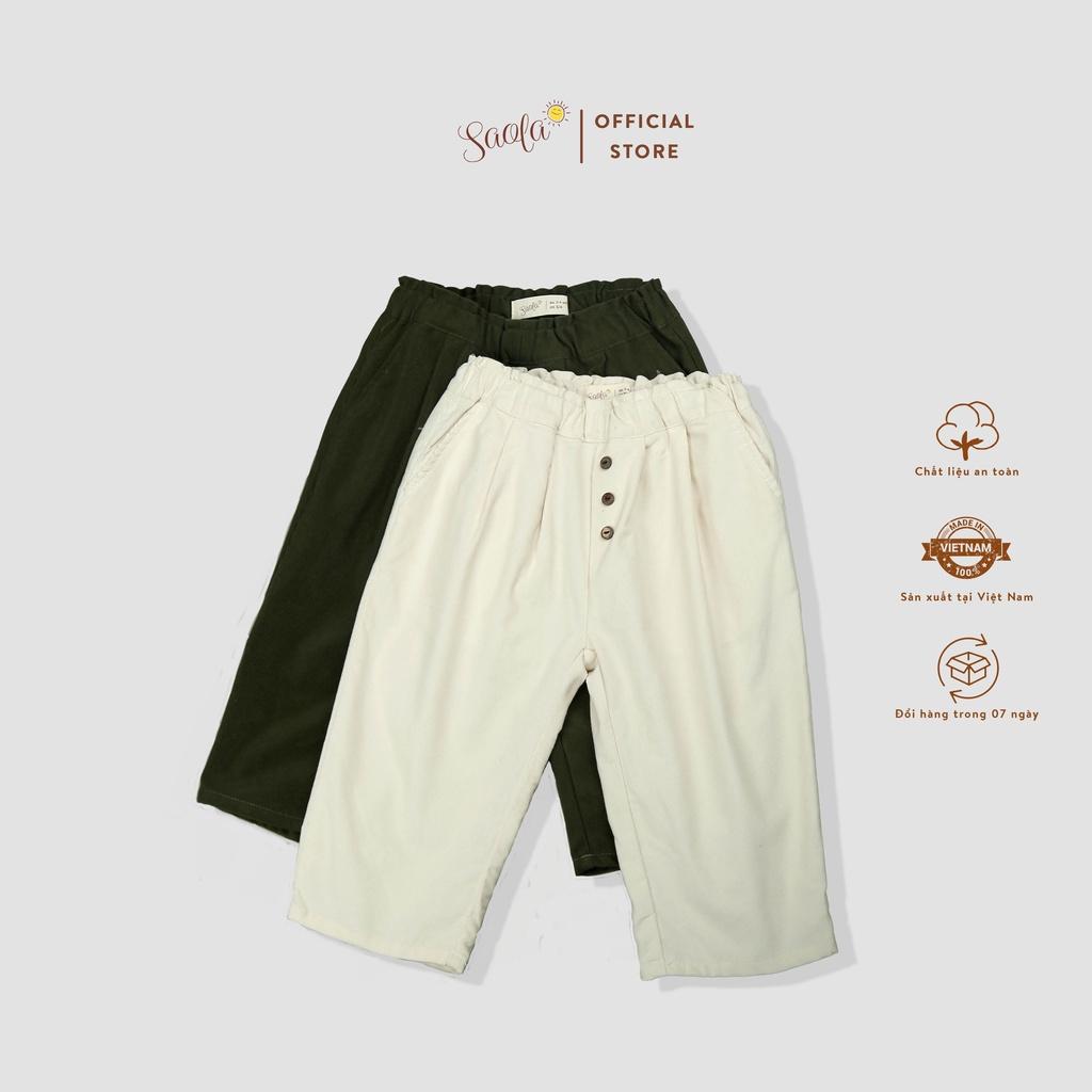 Quần Baggy Chất Liệu Nhung Tăm Cao Cấp Phong Cách Ulzzang Cho Bé Gái - ULA PANTS - PCD001 &amp; PCD002 - SAOLA KIDS CLOTHING