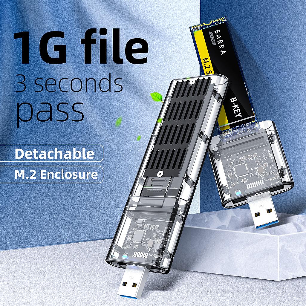Trường hợp SSD SSD tốc độ cao 5Gbps SATA M.2 đến USB 3.0 Bộ điều hợp SSD cho hộp đĩa SSD Key M/B cho 2230/2242/2260/2280mm