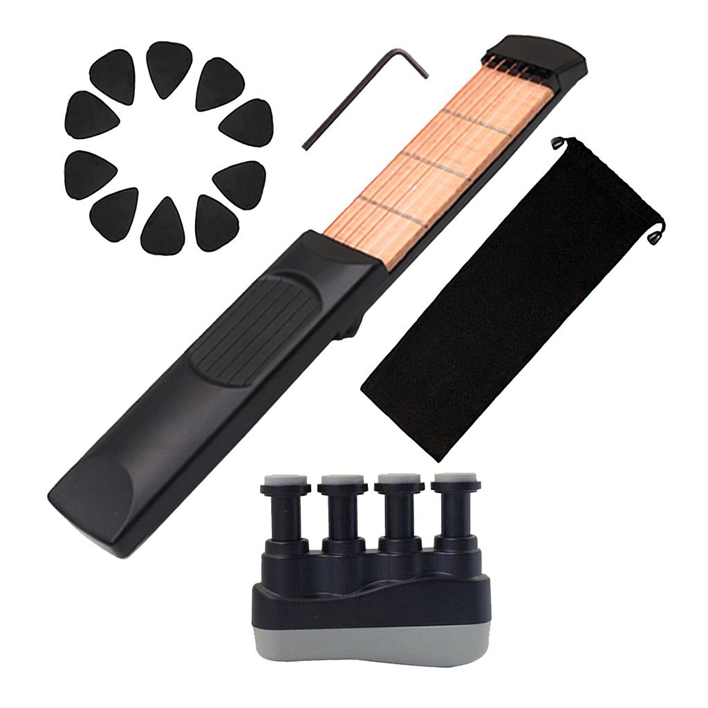 1 Set Right Hand 4 Fret 6 Strings Pocket Guitar Travel Guitar for Beginner Kids Practice Tool