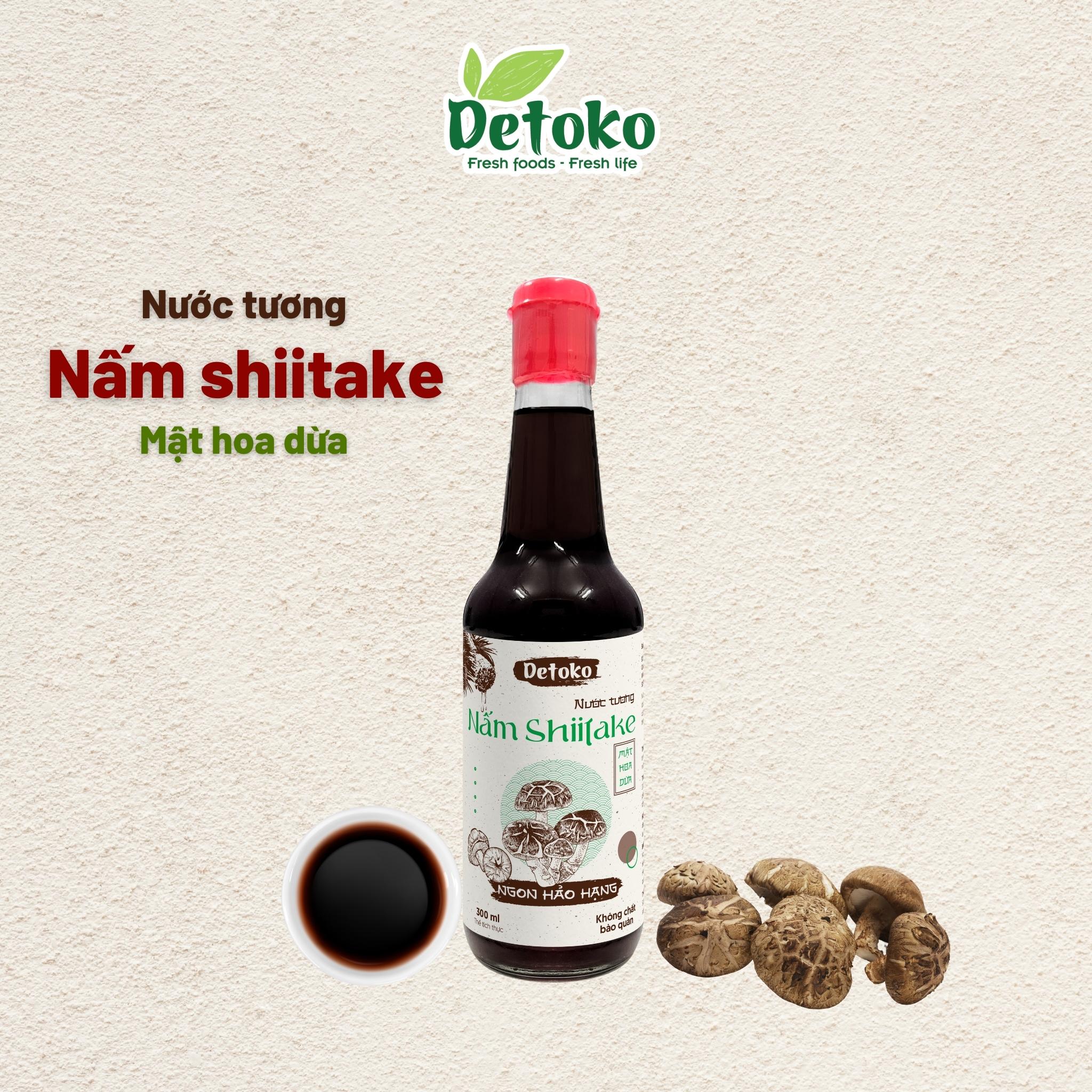 Nước tương nấm Shiitake mật hoa dừa hảo hạn 300ml - Detoko