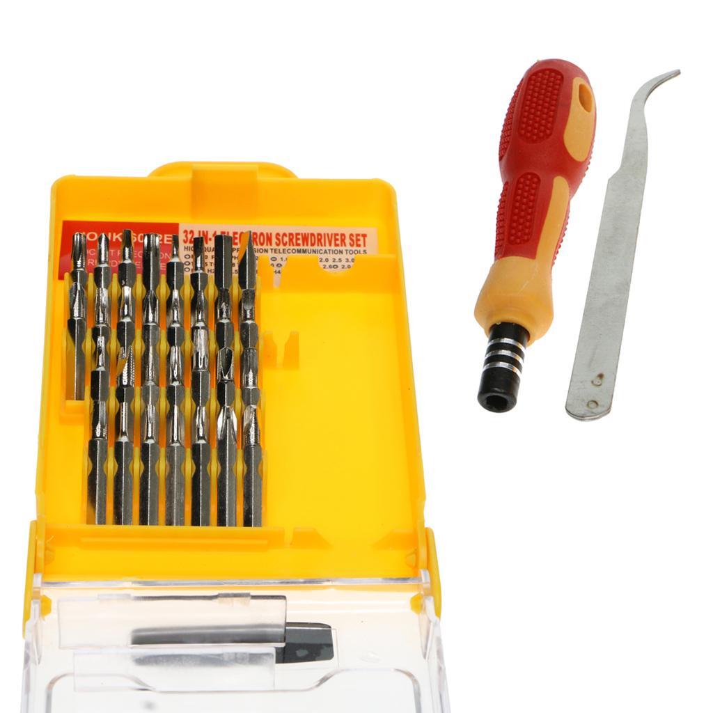 32 in 1 Steel Precision Screwdriver Bits Nut Driver Repair Tools Kit Set S