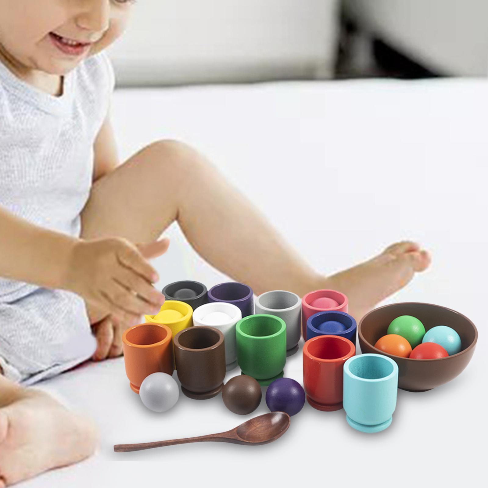 Matching Sorting Balls in Cups Color Sorting Game Board Game for Kids Baby
