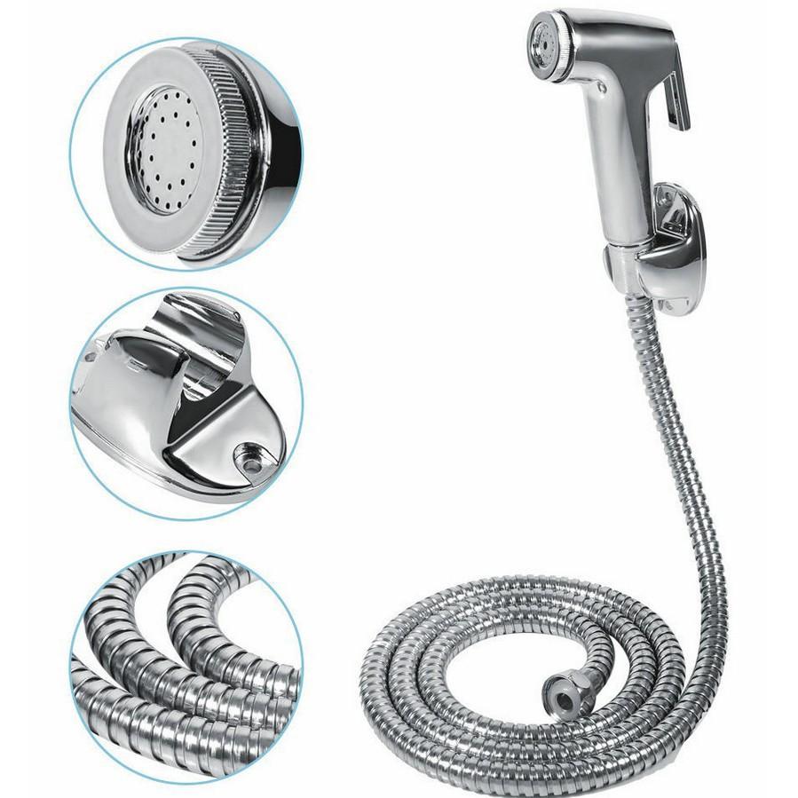 Bộ Vòi Xịt Vệ Sinh, Vòi Xịt Bồn Cầu Inox 304 Cao Cấp, Bộ 3 Món - Dây Vòi Dài 1,5 m