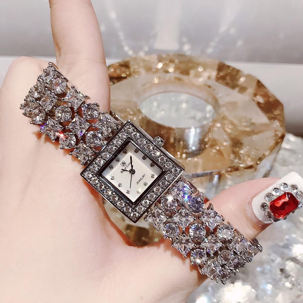 Đồng Hồ Nữ Chính Hãng Royal Crown D8160 Jewelry Dây Kim Loại Đính Đá Chống Nước Chống Xước
