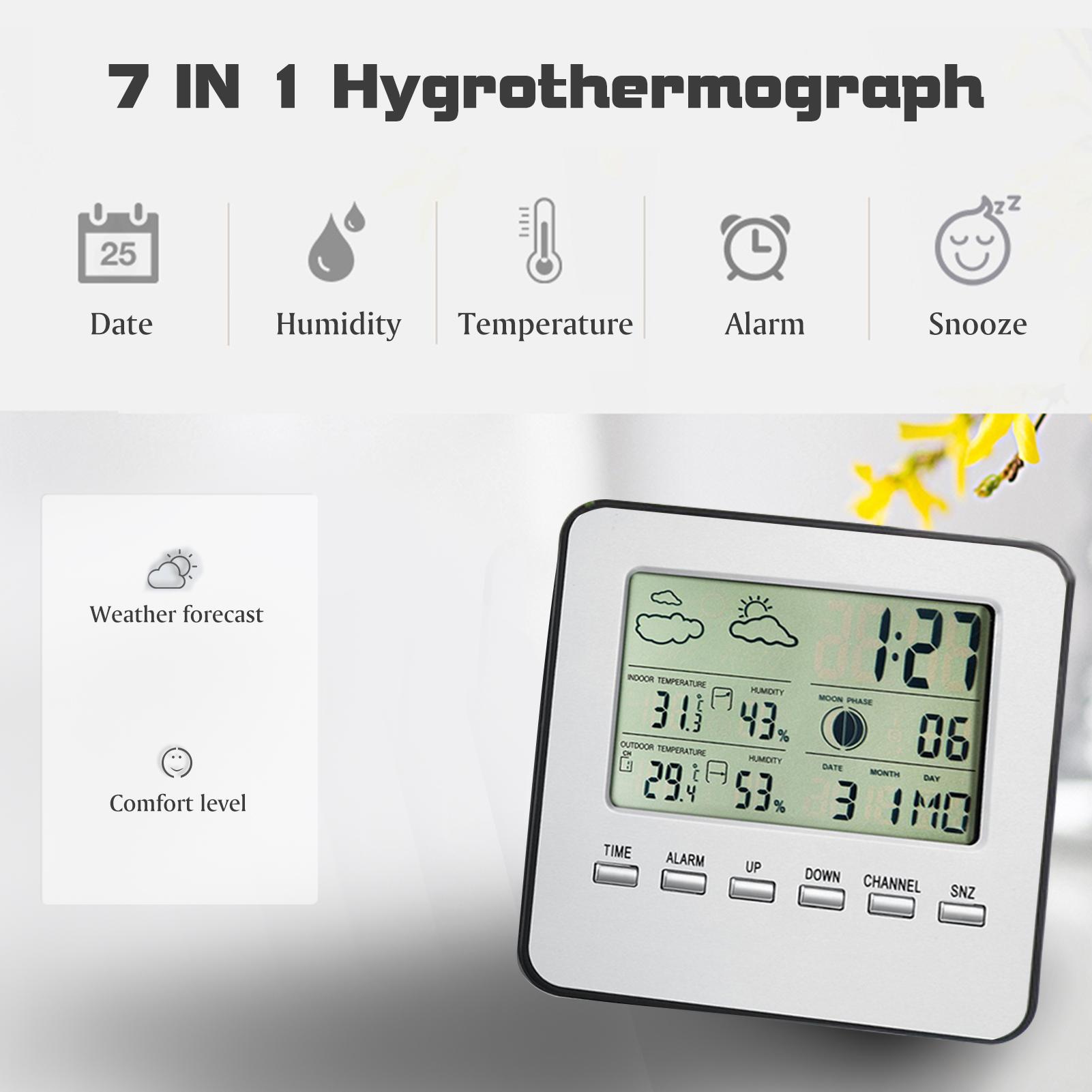 Máy nhiệt kế đo độ ẩm trong nhà ngoài trời kỹ thuật số không dây