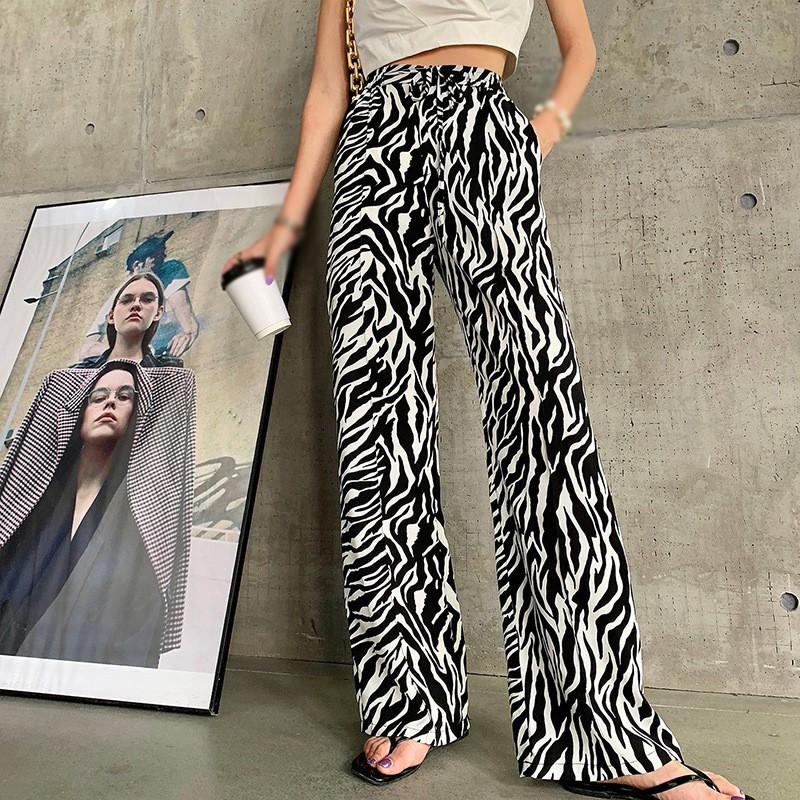 Quần dài ống rộng họa tiết rằn ri cá tính cho nữ