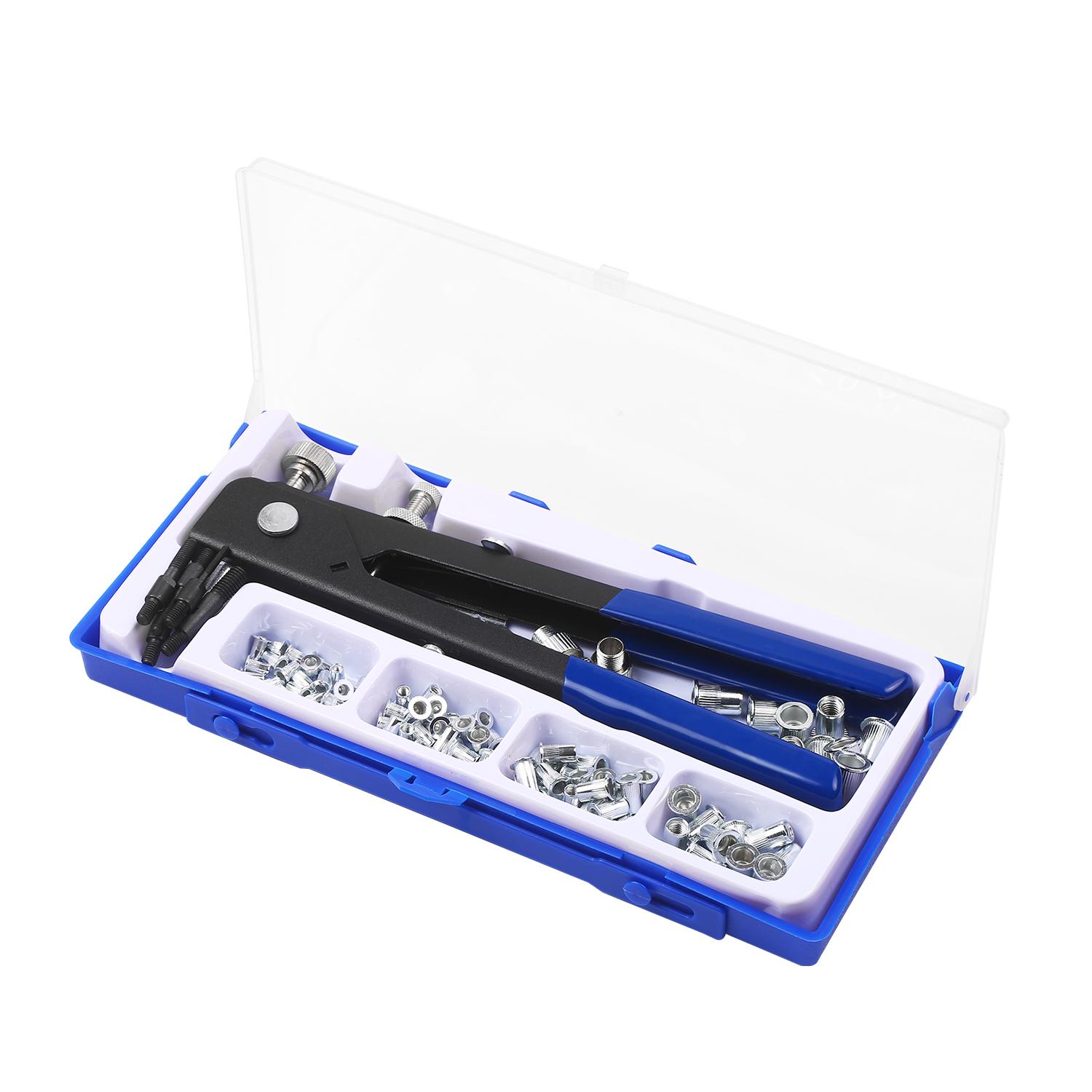 86PCS Rivet Nut Tool Kit Set Blind Rivet Nut Hand Riveter Wrench Threaded Insert Tool Rivet Nut Gun with Metric Rivet