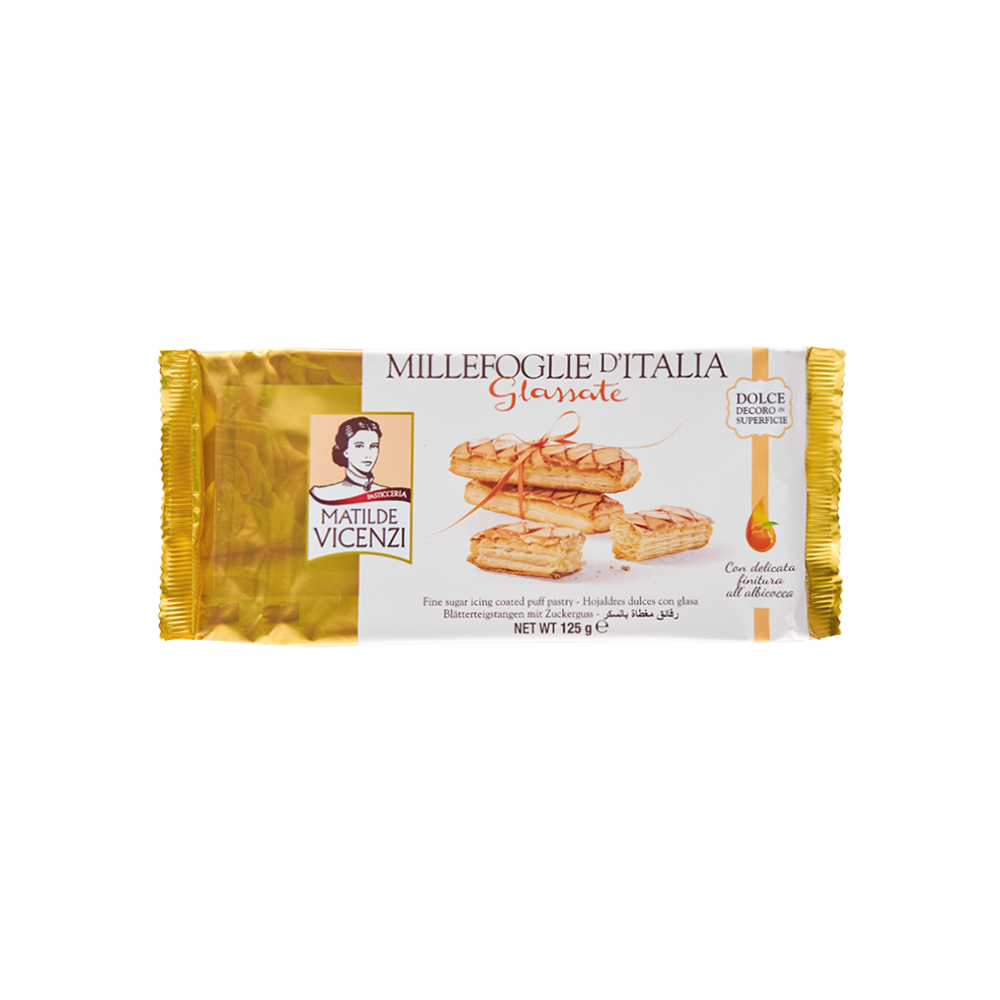 Bánh puff pastry phủ đường Millefoglie D'Italia Glassate 125g nhập khẩu Ý
