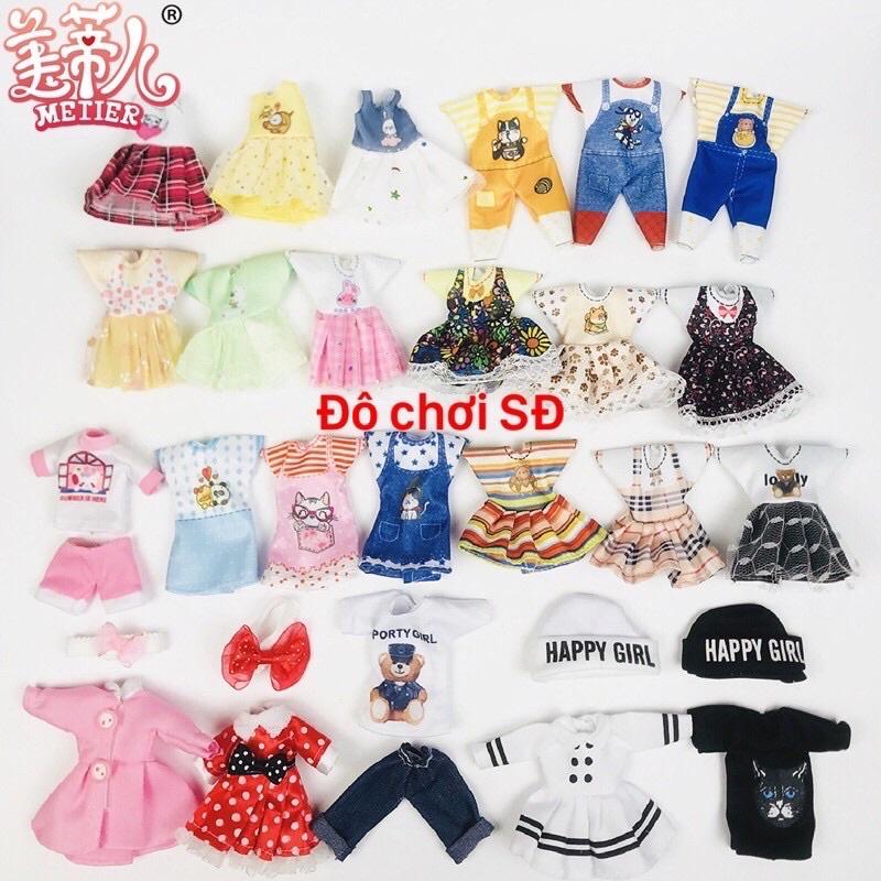 búp bê 16 cm - combo 4 búp bê và 8áo ngẫu nhiên