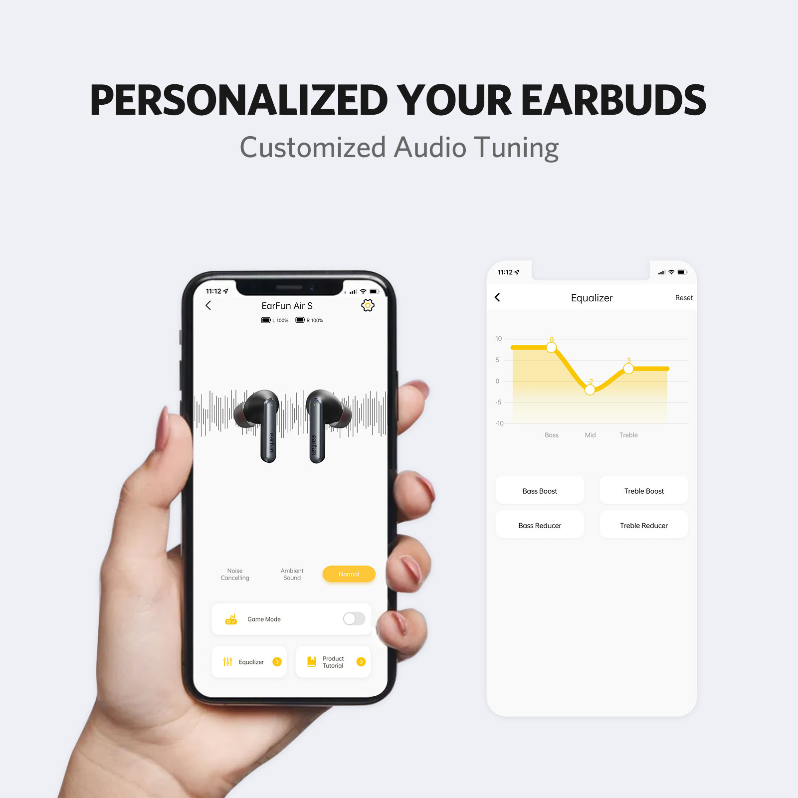Tai nghe True Wireless EarFun Air S - Chống ồn chủ động ANC, Chip Qualcomm QCC3046, Bluetooth 5.2, CODEC apt-X, Microphone chống ồn cVc 8.0, Hỗ trợ chơi Game, Sạc không dây Qi - Hàng chính hãng