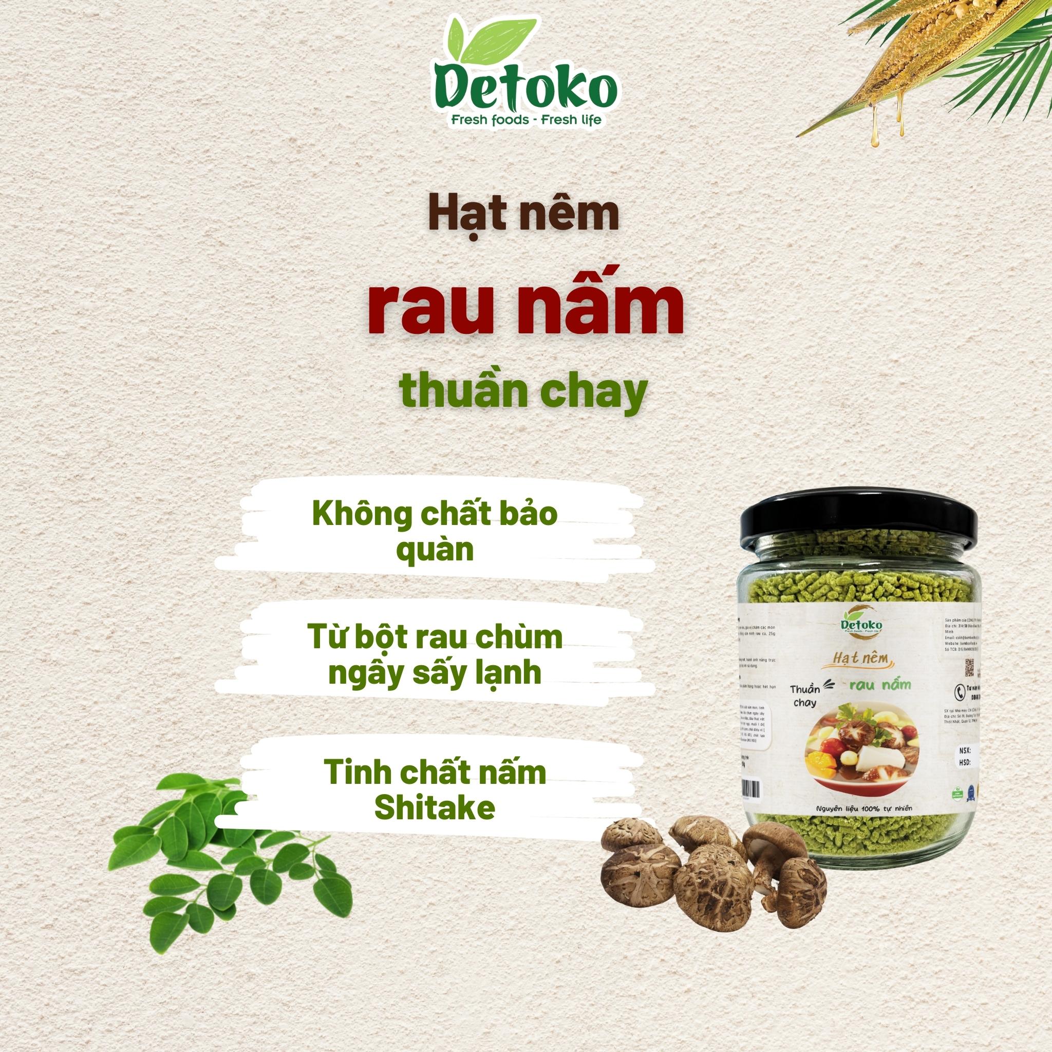 Hạt nêm rau nấm thuần chay 150g - Detoko