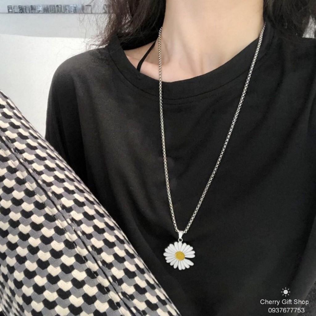 Dây Chuyền Mặt Hình Hoa Cúc Phong Cách GD Hàn Quốc Thời Trang Cho Nam Nữ