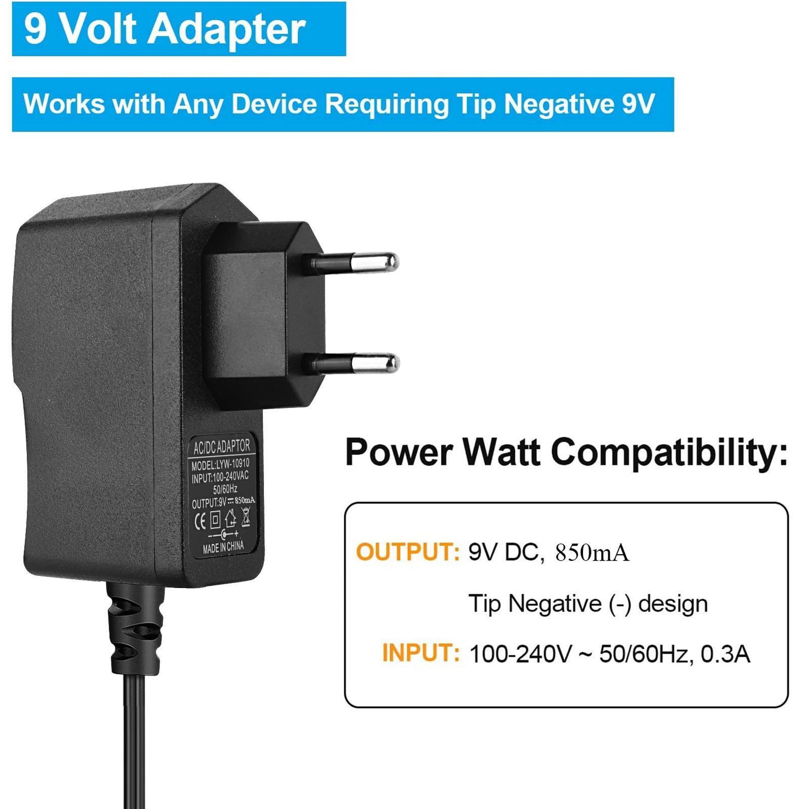 9V 850mA Guitar Effects Pedal Adapter Power Supply Cord Accessories