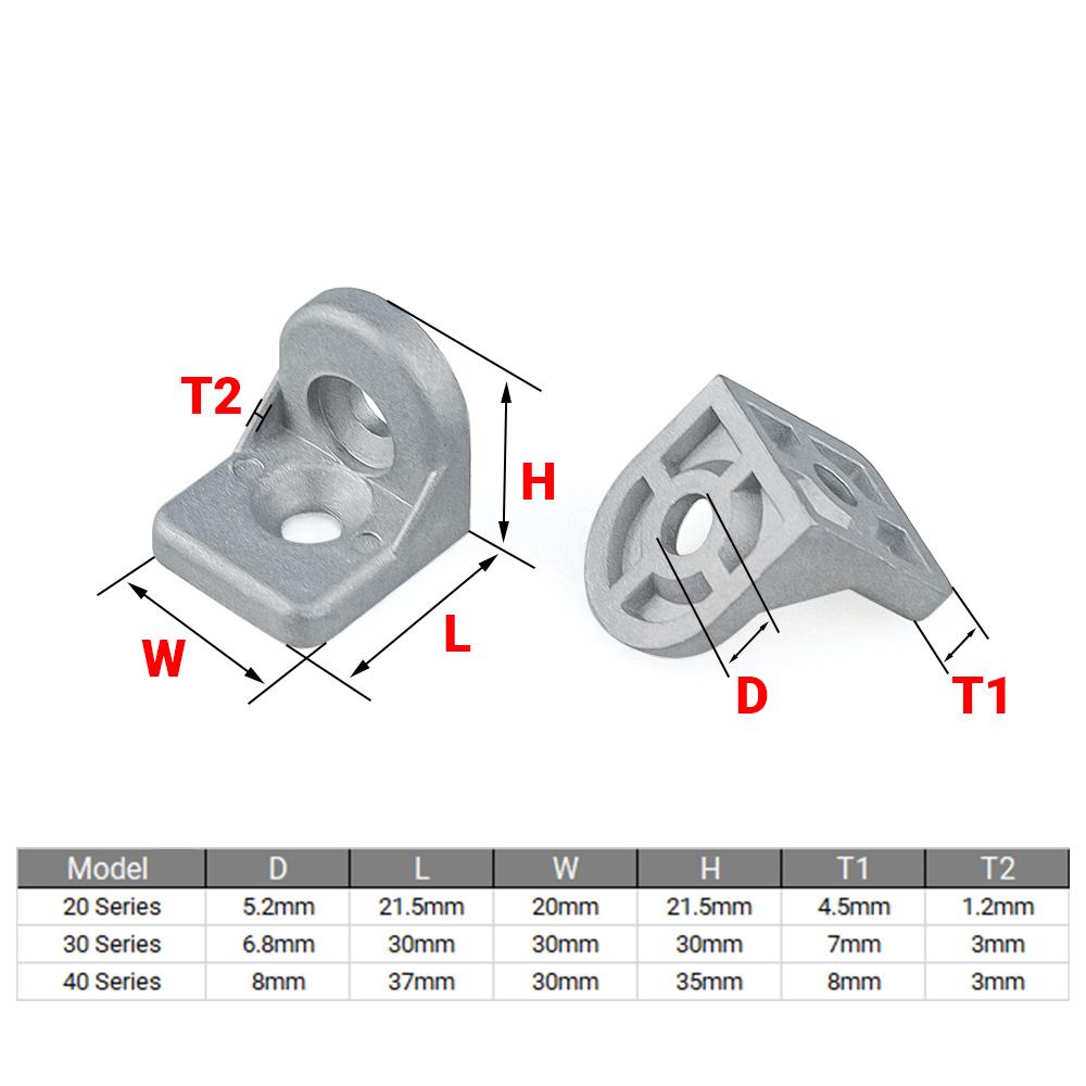 4PCS 2020 3030 4040 Góc lái góc góc L Loại L Loại Kết nối Kết nối Kết nối cho cấu hình nhôm
