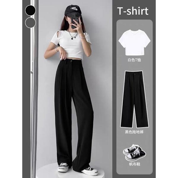 QUẦN NỮ CẠP CAO KHÓA TRƯỚC ỐNG RỘNG SUÔNG DÀI ( NHÌN CHÂN DÀI ) - M