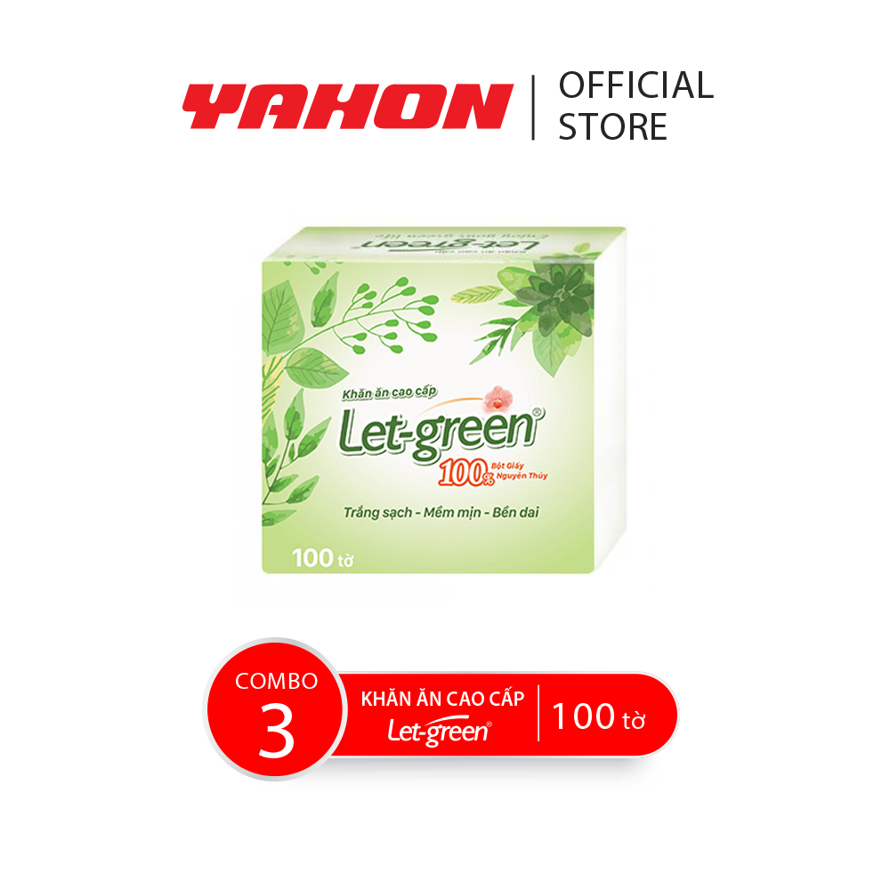 Combo Bao Khăn ăn cao cấp 33*33cm Let-green, 100 Tờ/Bao