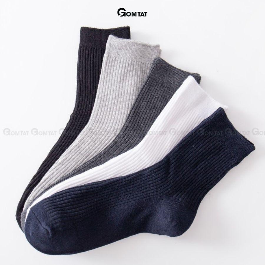 Tất cổ cao nam nữ trơn màu chất liệu cotton cao cấp, vớ cao cổ unisex hút ẩm thoáng khí, êm chân -CAOTRON-FIVE-2001-1DOI