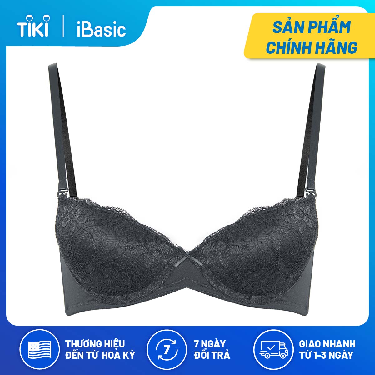 Áo ngực mút dày vừa phối ren iBasic VA130