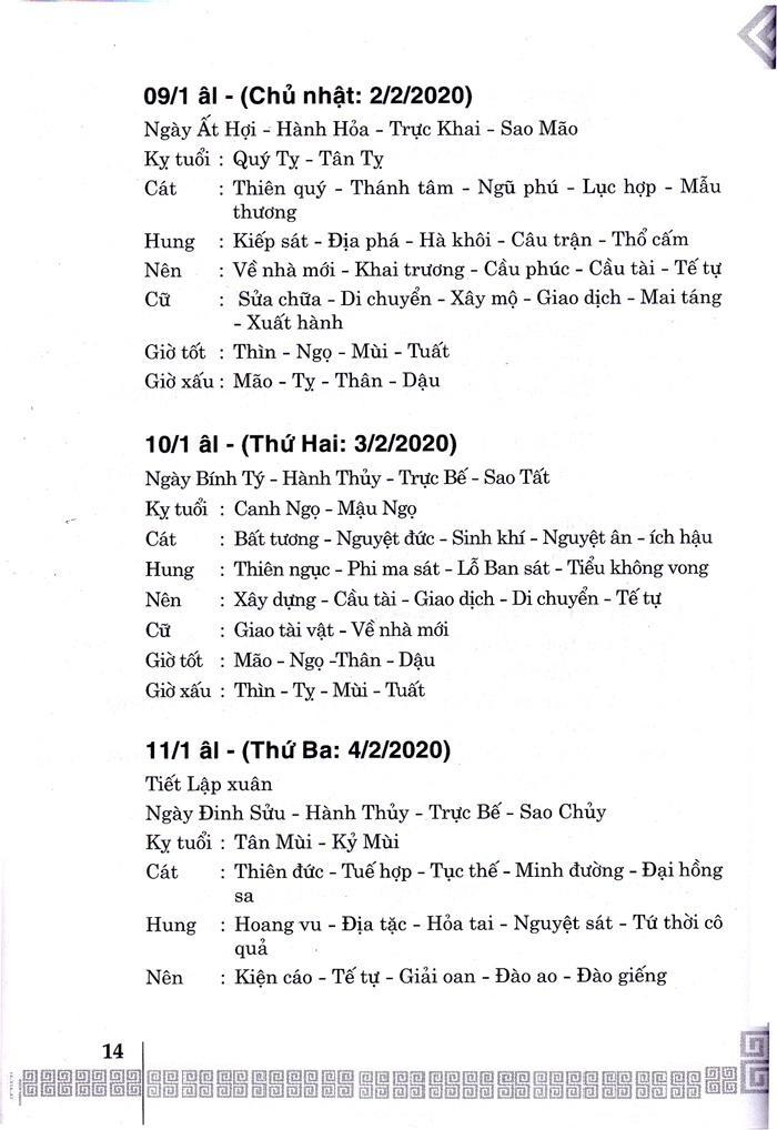Sách Ngày Lành Tháng Tốt 2020