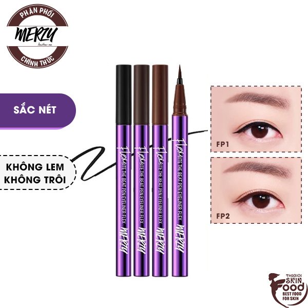 Bút Kẻ Mắt Nước Nét Mảnh, Sắc Nét, Lâu Trôi Merzy Bite The Beat Pen Eyeliner Flex 0.6g