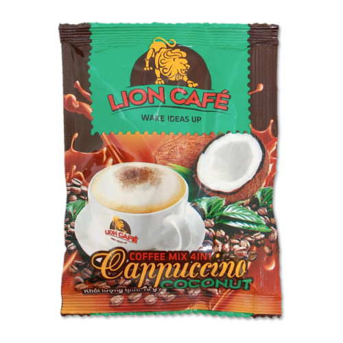 Cà phê hòa tan Cappucino Vị Dừa 4in1 Lion Cafe( hộp 20 gói )