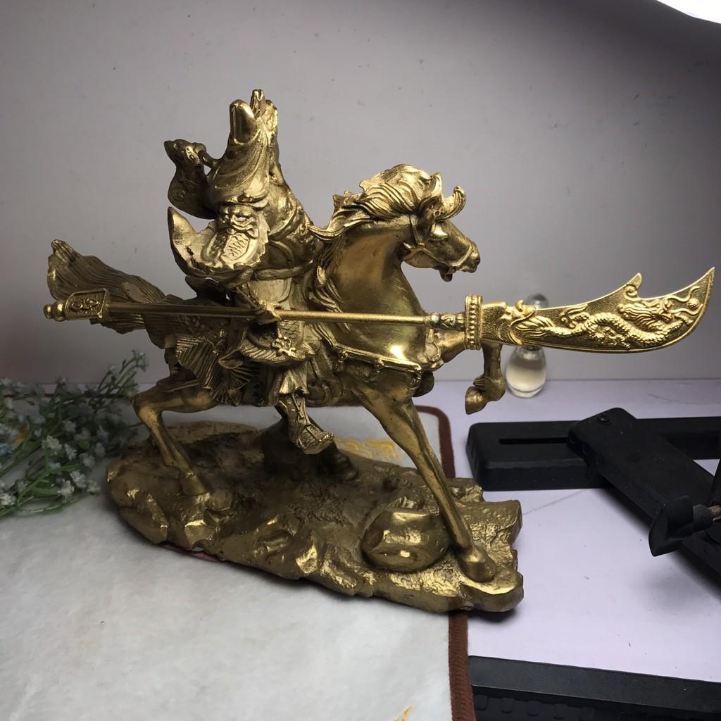 Tượng Quan công cưỡi xích thố bằng đồng MS760